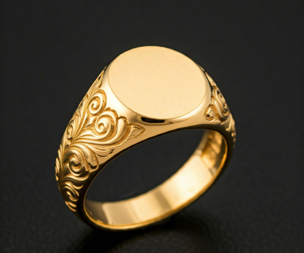 24K Signet Gold ring